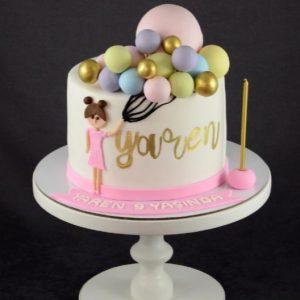 Cake Decorated with Colorful Balloons